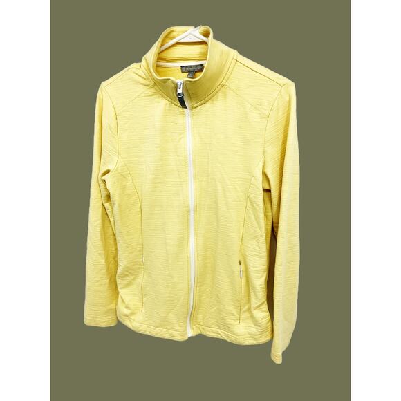 Womens T by Talbots Yellow Full Zip Sweatshirt with Pockets Size S - Picture 3 of 7